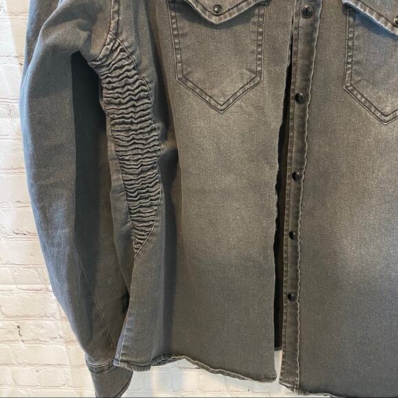 RNT23 Denim Gray Button Down Sz XXL - Picture 6 of 8
